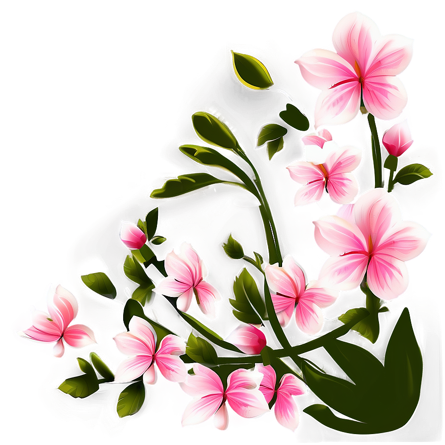 Pink Flowers Silhouette Png Tyd