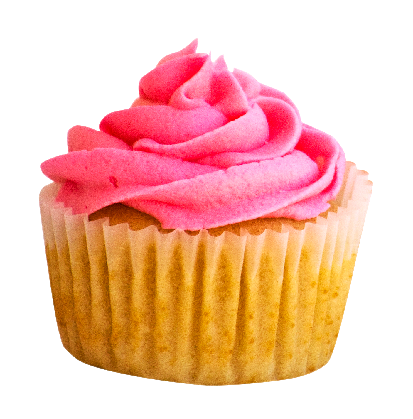 Pink Frosted Cupcake Isolated