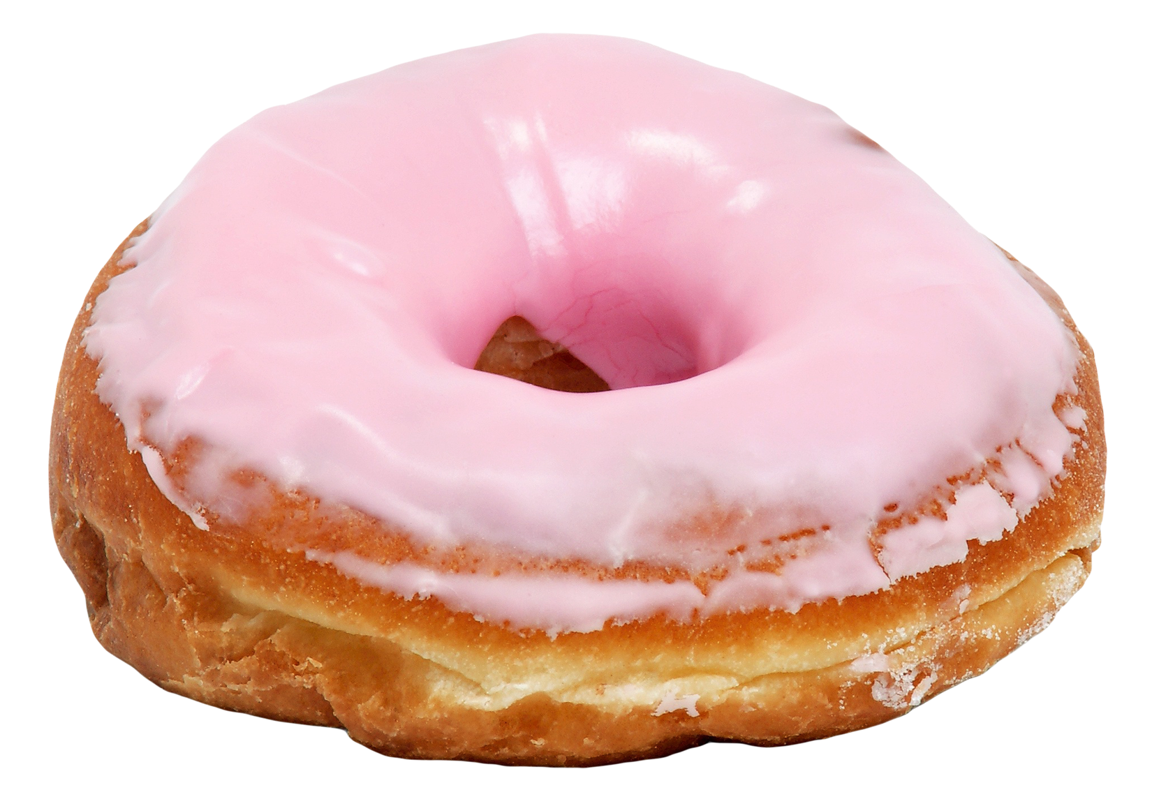 Pink Frosted Donut Isolated