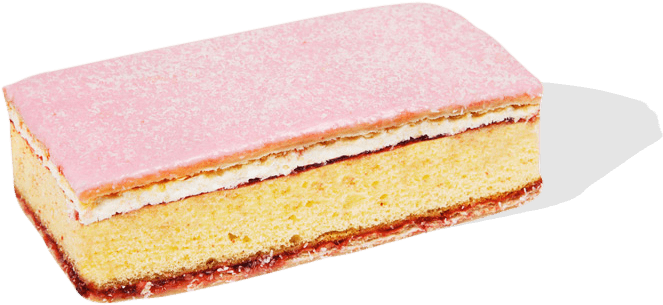 Pink Frosted Sponge Cake Slice