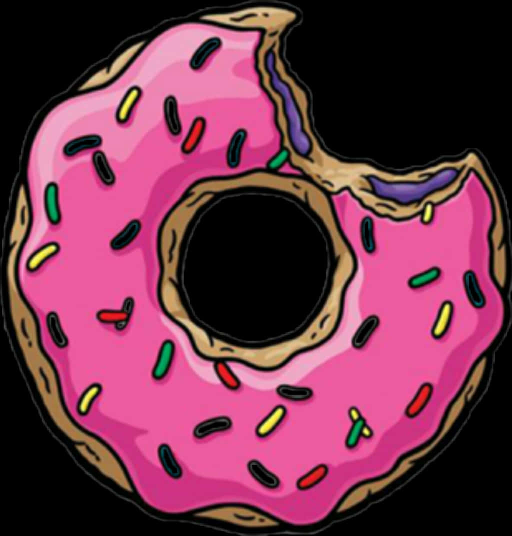 Pink Frosted Sprinkled Donut Illustration