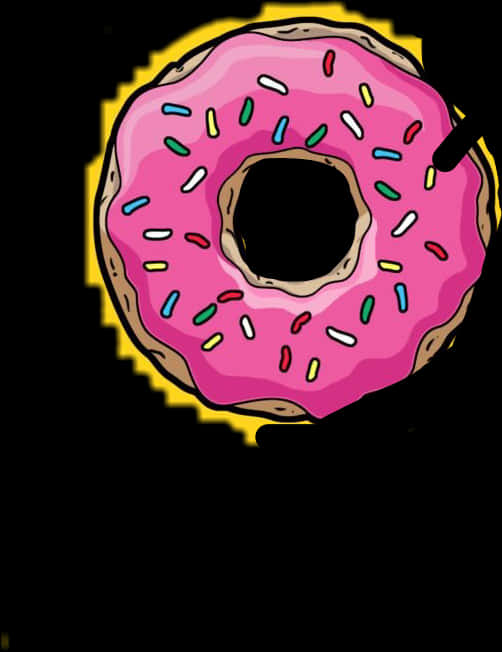 Pink Frosted Sprinkled Donut Illustration