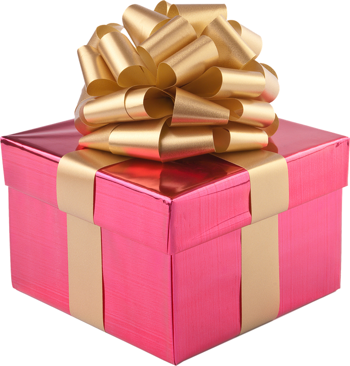 Pink Gift Boxwith Golden Ribbon