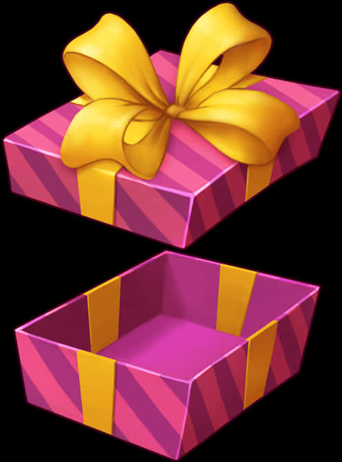 Pink Gift Boxwith Golden Ribbon