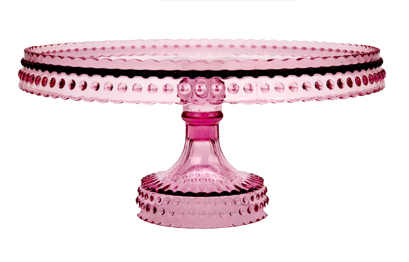 Pink Glass Cake Stand