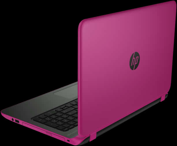 Pink H P Laptop Side View