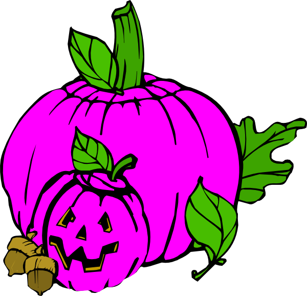 Pink Halloween Pumpkin Cartoon