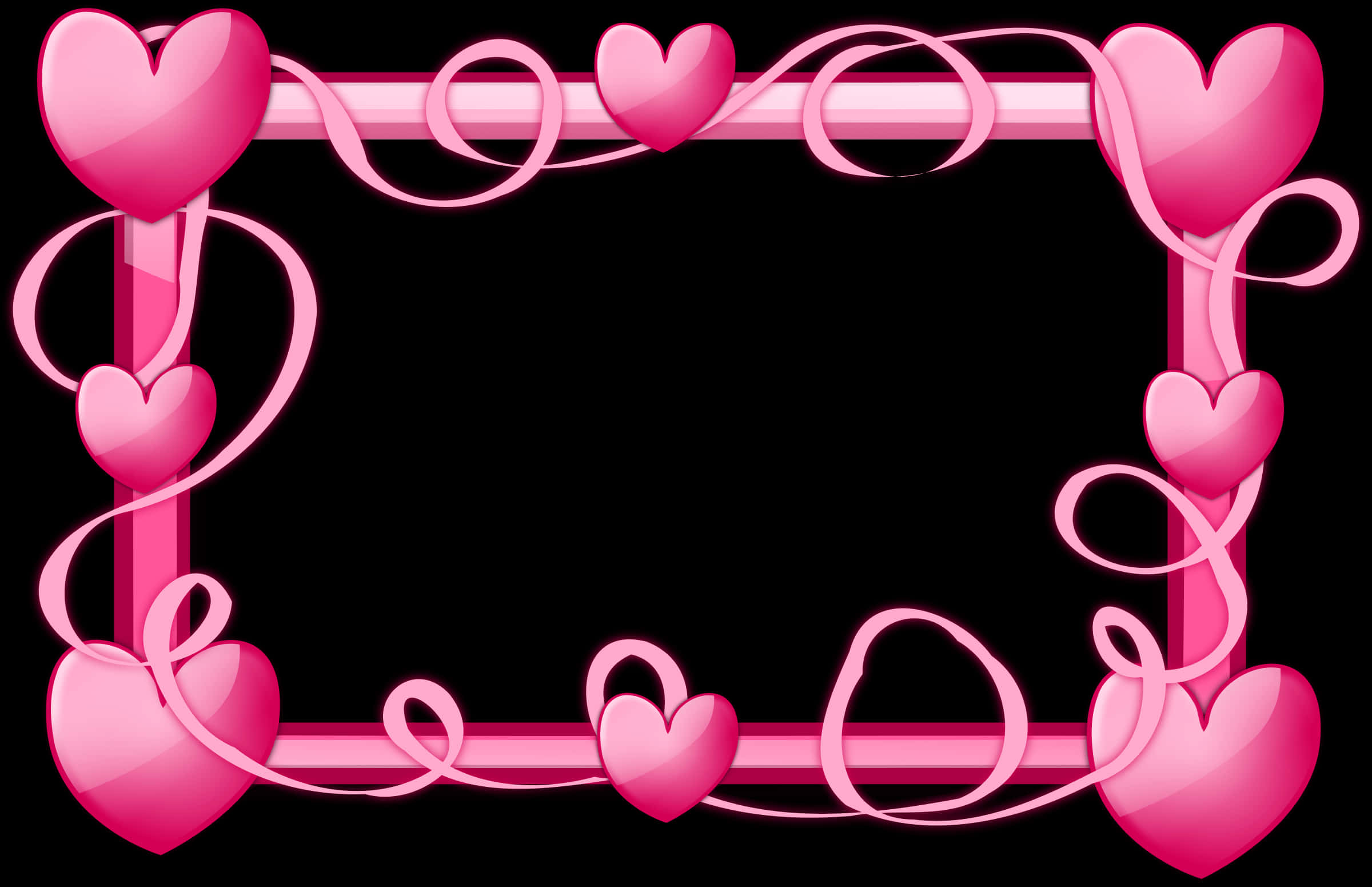 Pink Heart Border Frame