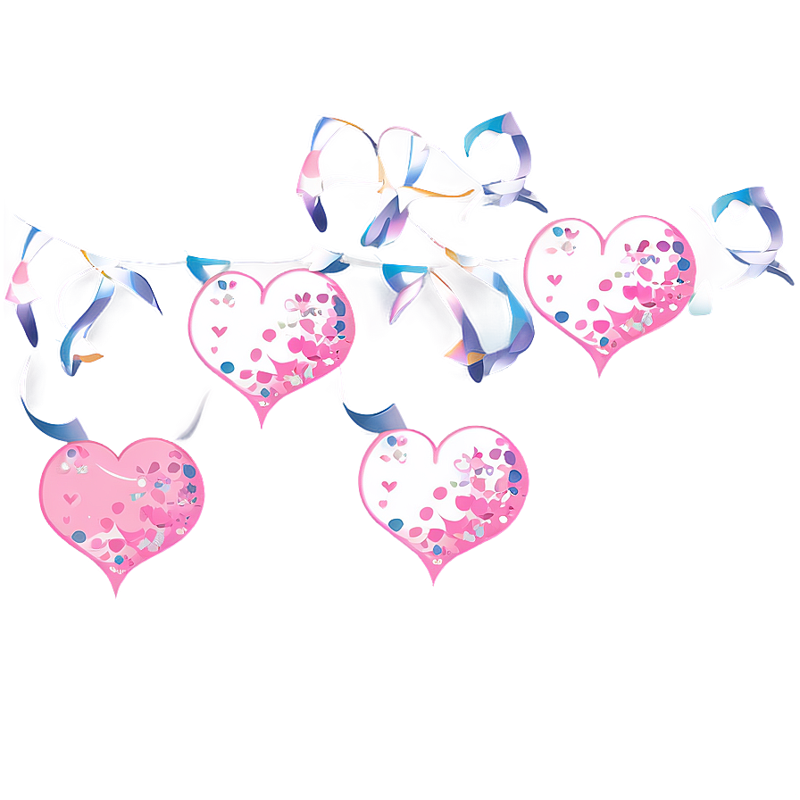 Pink Heart Confetti Png 86