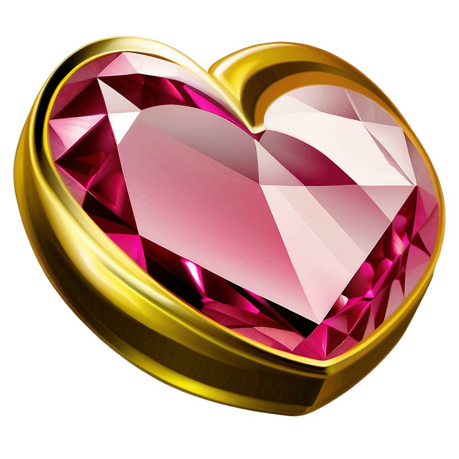 Pink Heart Diamond Charm Png 64