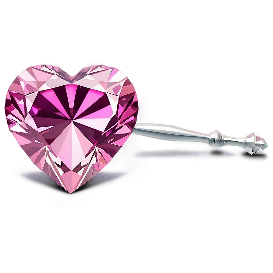 Pink Heart Diamond Glow Png 06282024