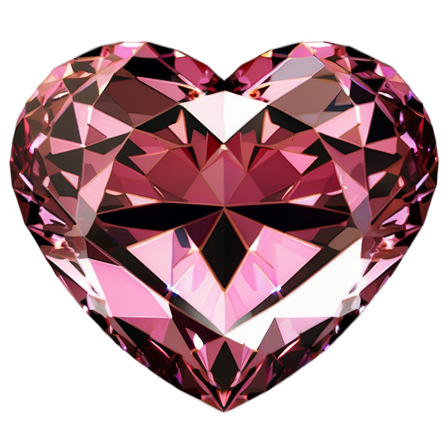 Pink Heart Diamond Glow Png Sct69