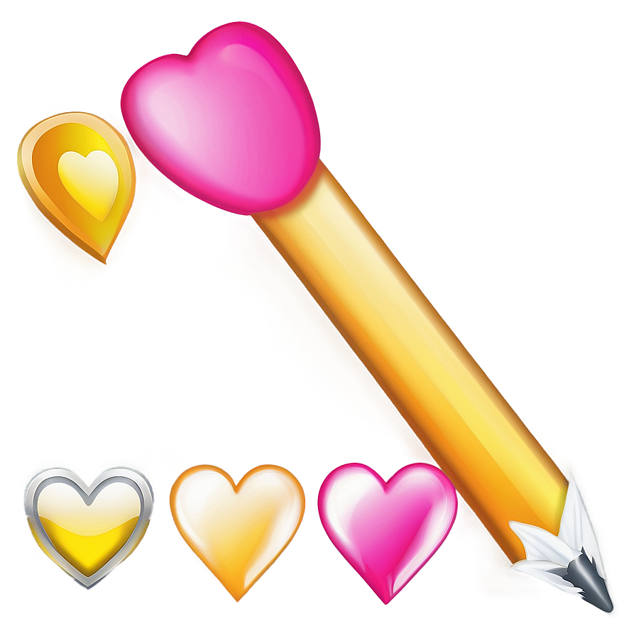 Pink Heart Emoji With Arrow Png 36