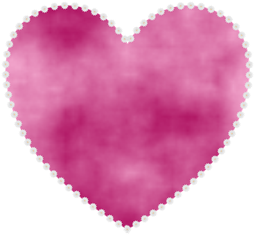 Pink Heart Floral Outline