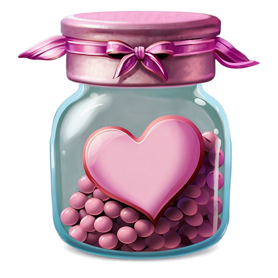 Pink Heart In A Jar Png Wqb41