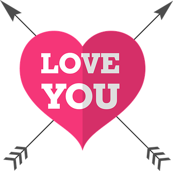 Pink Heart Love You Graphic