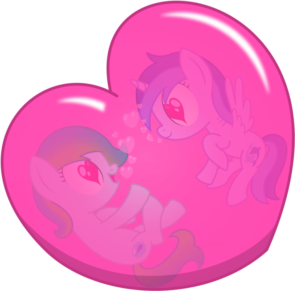 Pink Heart Ponies Love