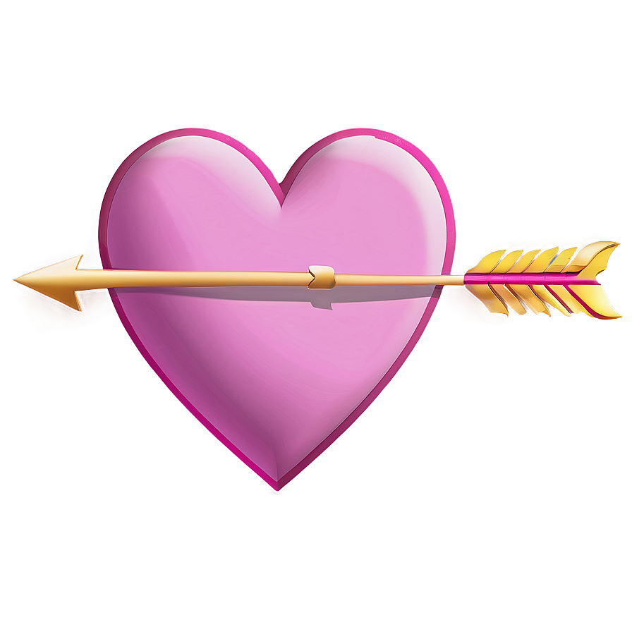 Pink Heart With Arrow Png 05232024