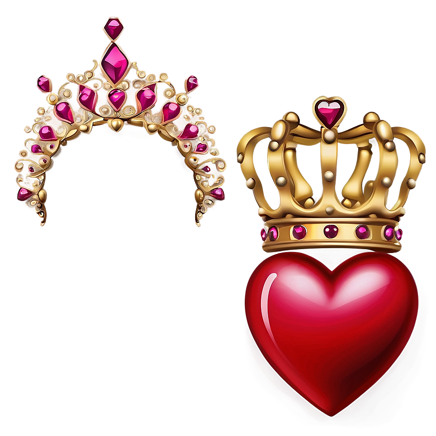 Pink Heart With Crown Png 05232024