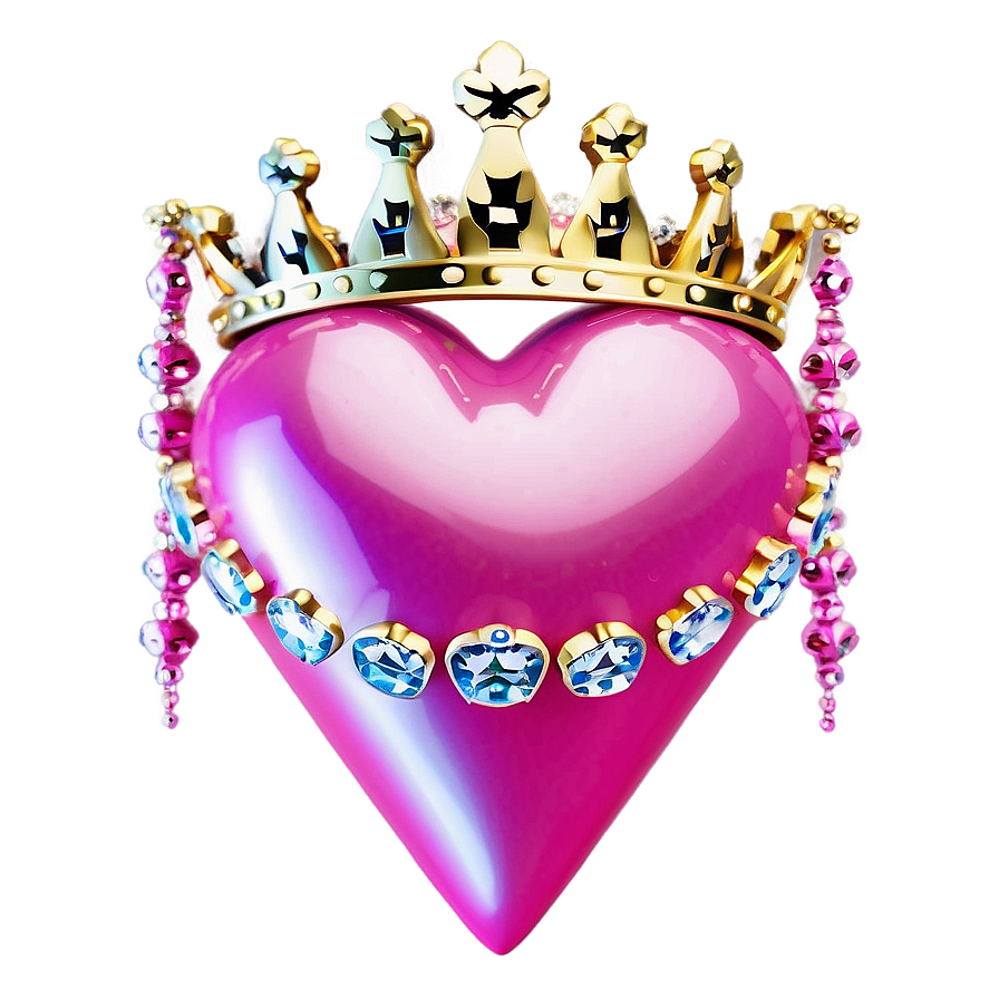 Pink Heart With Crown Png Shg54