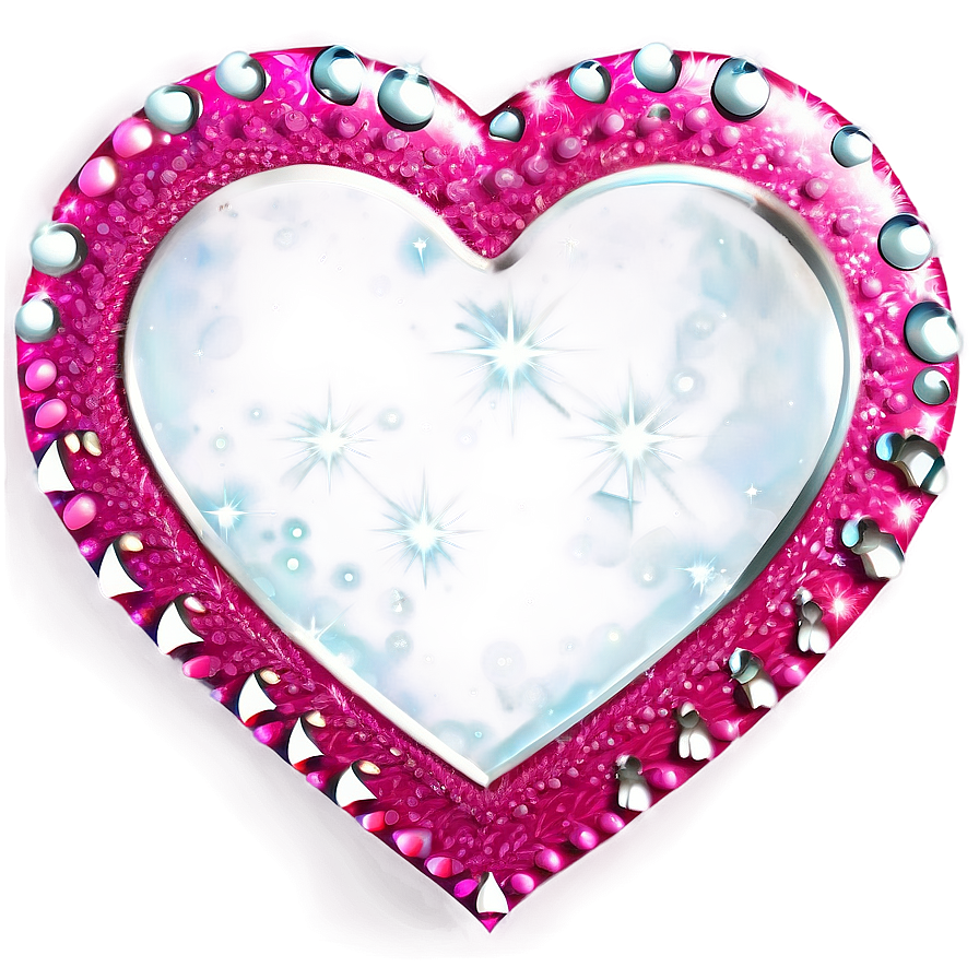 Pink Heart With Sparkles Png 05232024