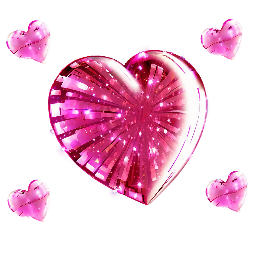 Pink Heart With Sparkles Png Boh