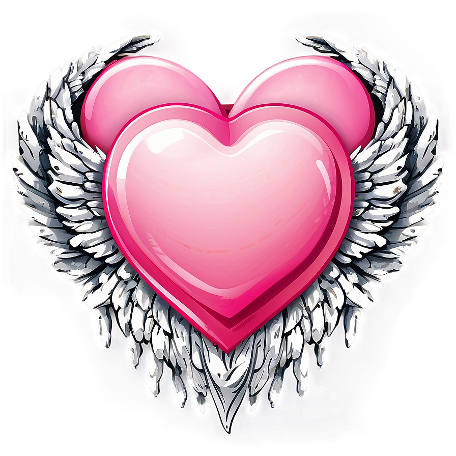 Pink Heart With Wings Png 05232024