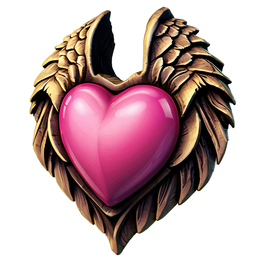 Pink Heart With Wings Png Uts