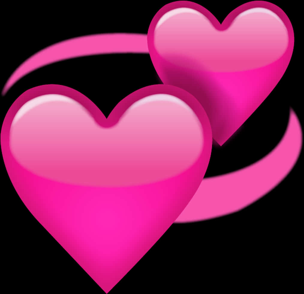 Pink Hearts Glowing Graphic