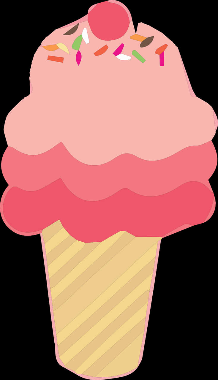 Pink Ice Cream Cone Clipart