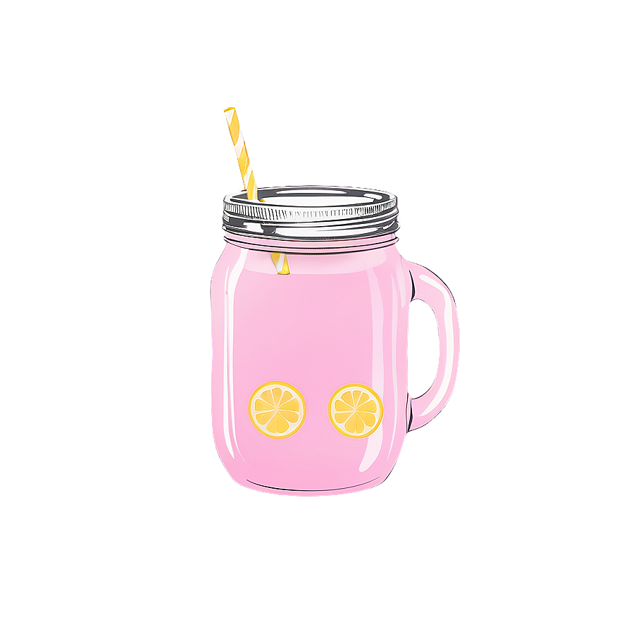 Pink Lemonade Mason Jar Serve Png Tap86