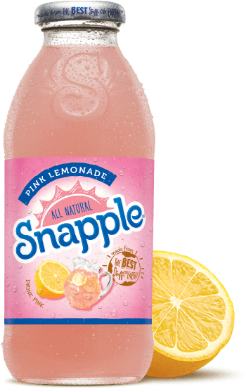 Pink Lemonade Snapple Bottlewith Lemon Slice