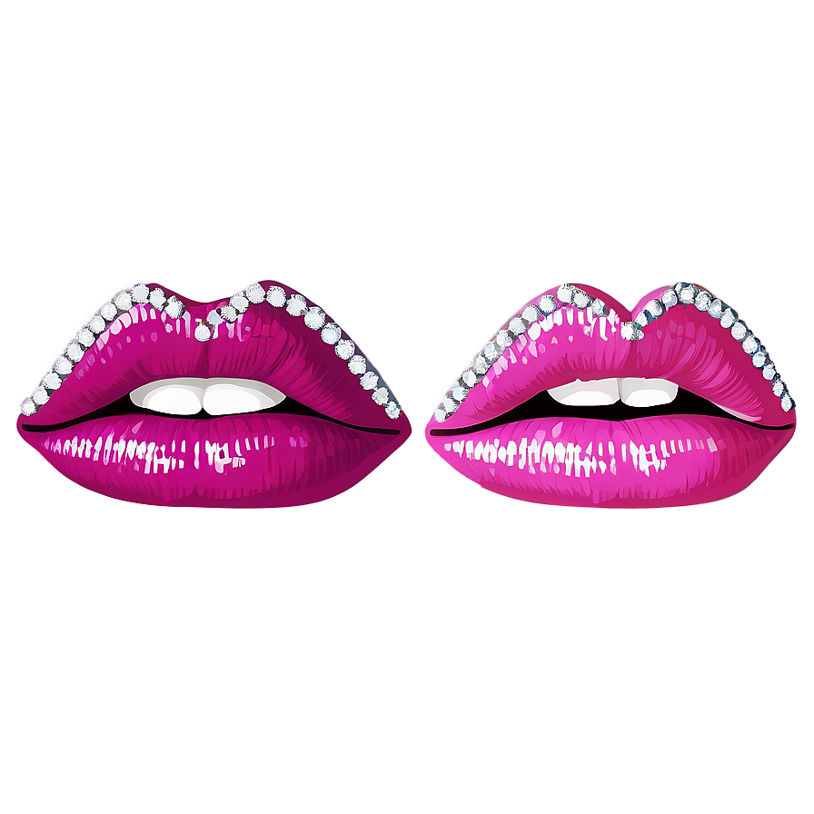 Pink Lips With Diamonds Png 06212024