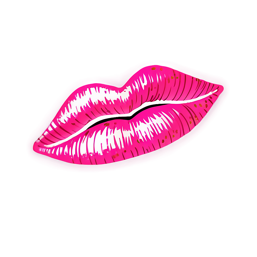 Pink Lips With Glitter Overlay Png 98