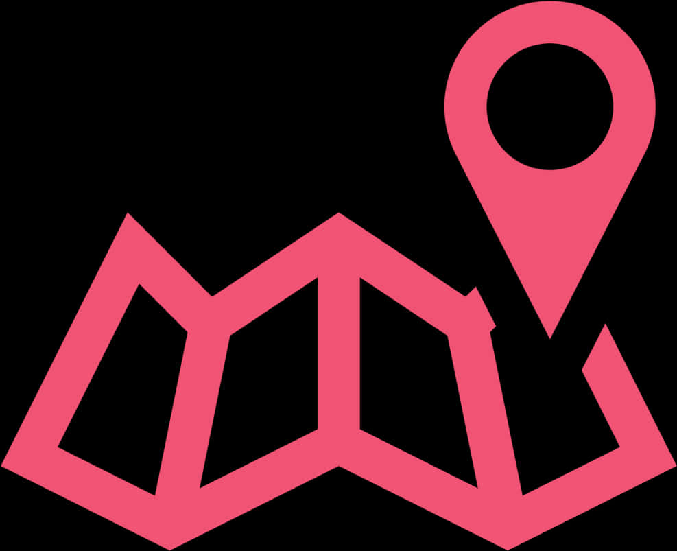 Pink Location Iconon Map