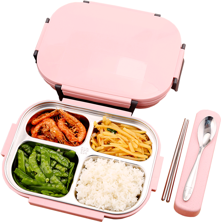 Pink Lunchbox Filled With Food
