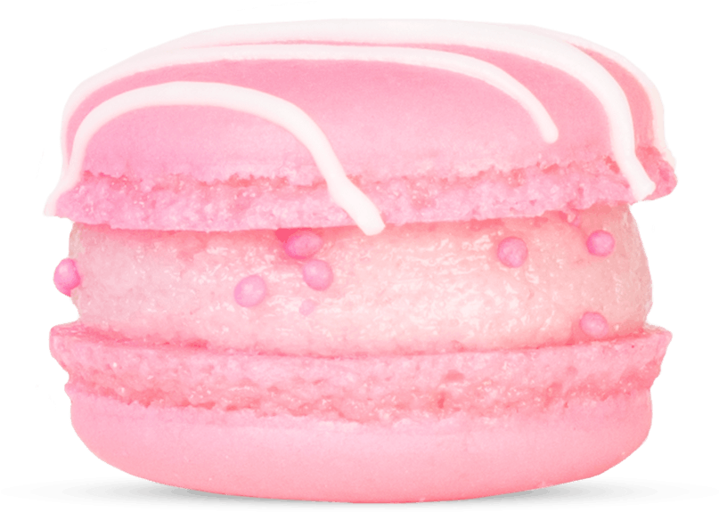 Pink Macaronwith White Drizzle