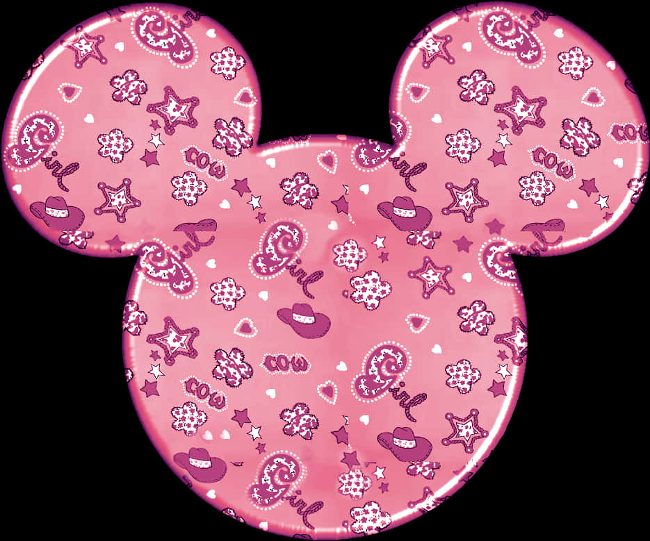 Pink Mickey Mouse Head Pattern