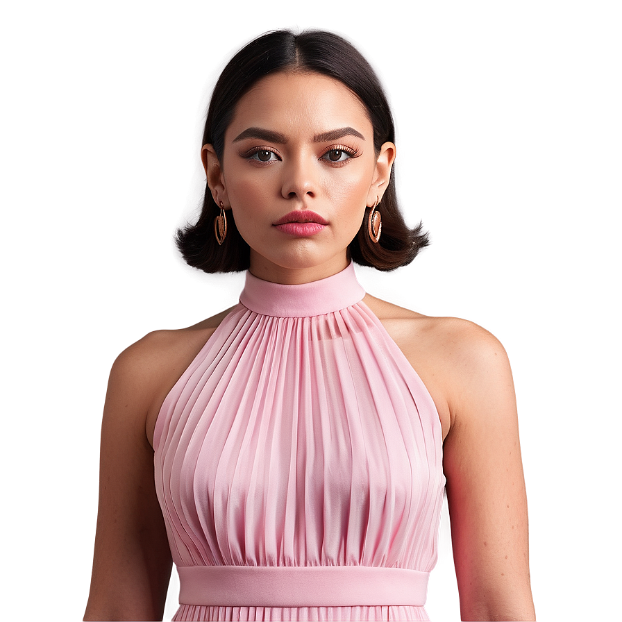 Pink Midi Dress Png 30