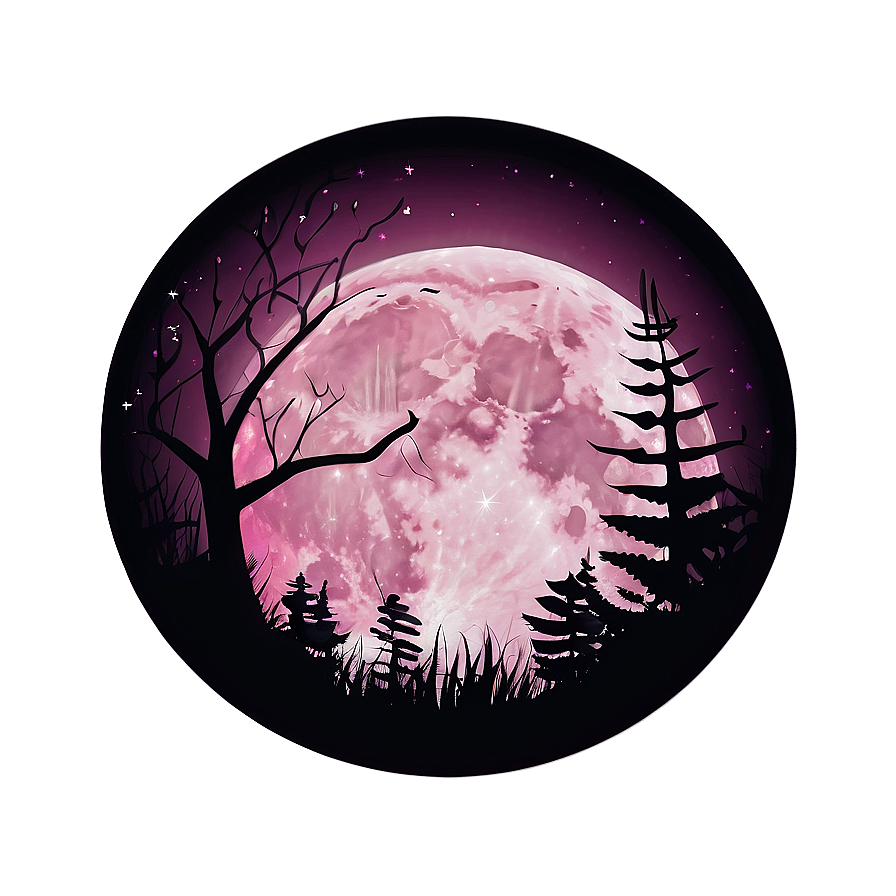 Pink Moon Illustration Png 06252024