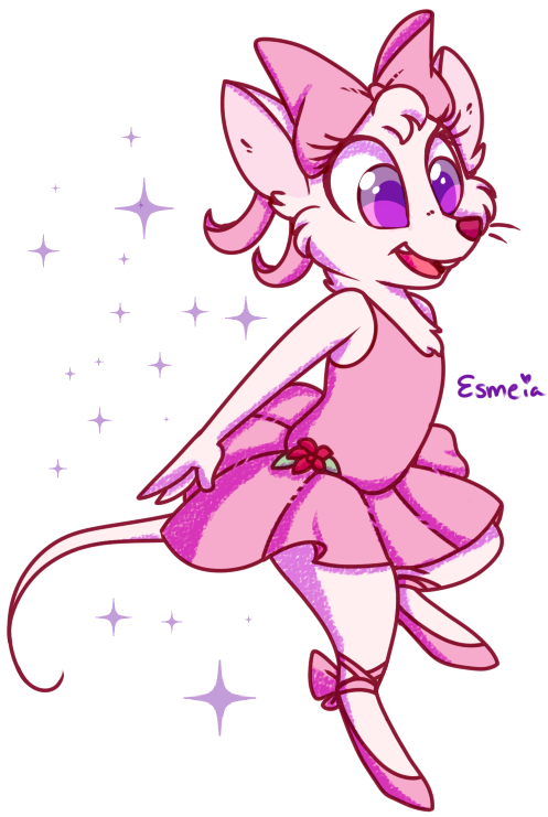 Pink Mouse Ballerina Cartoon