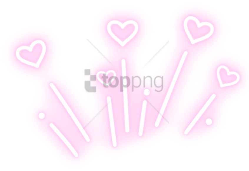 Pink Neon Hearts Lights Overlay