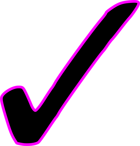 Pink Outlined Check Mark