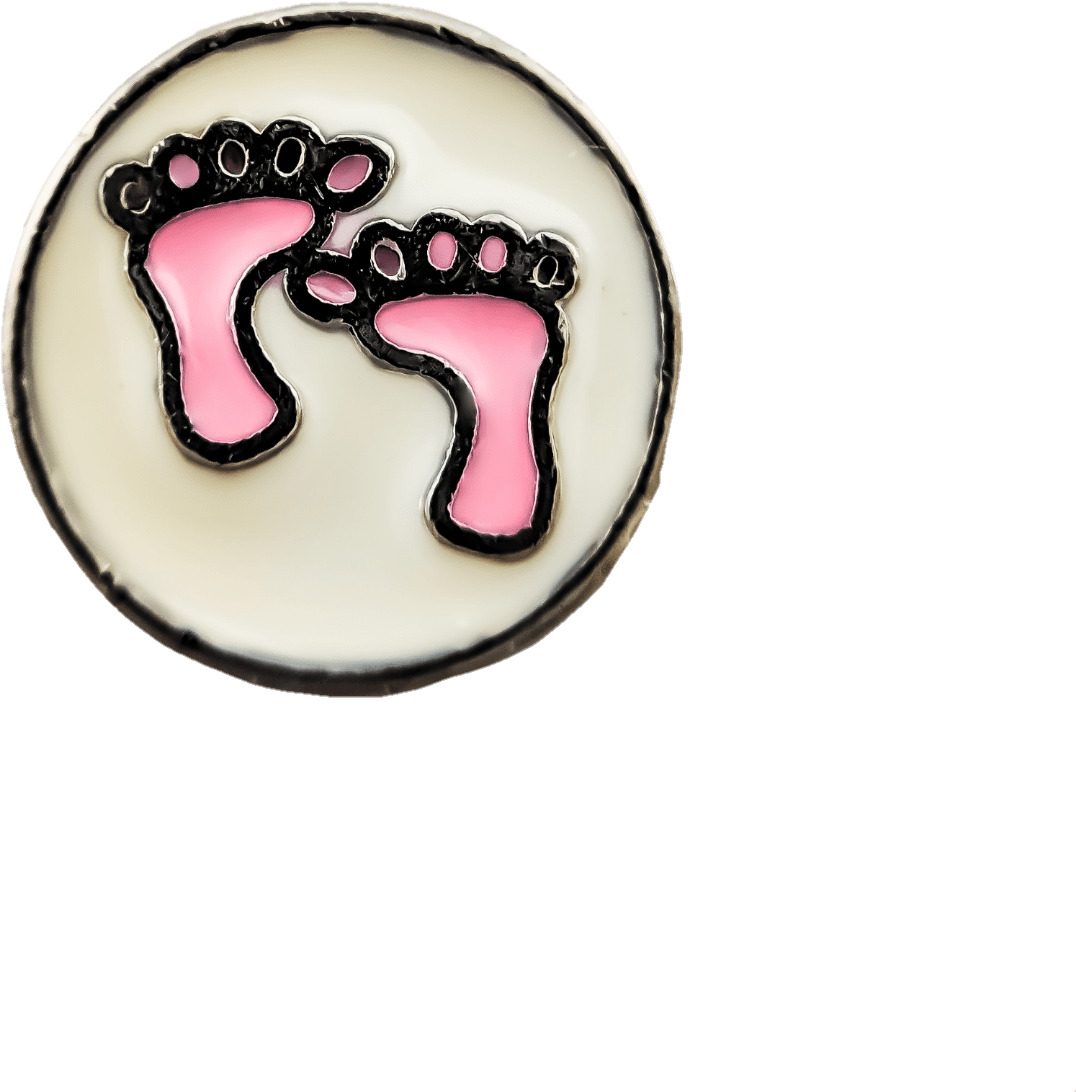 Pink Outlined Feet Pin