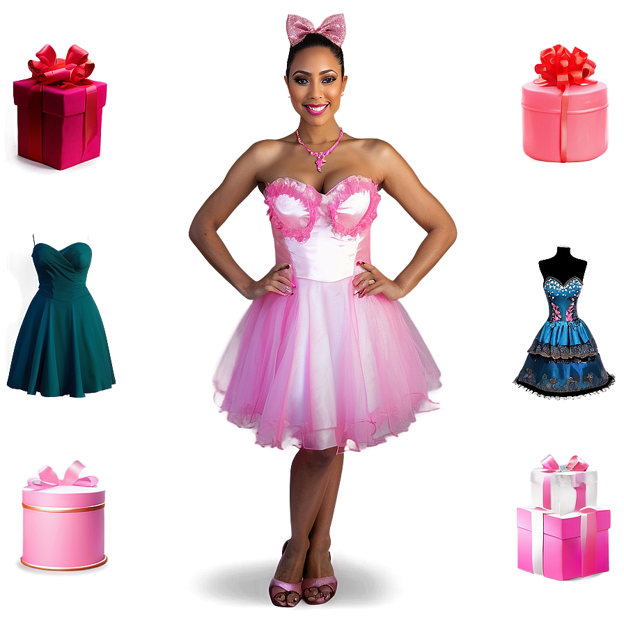 Pink Party Dress Png 81