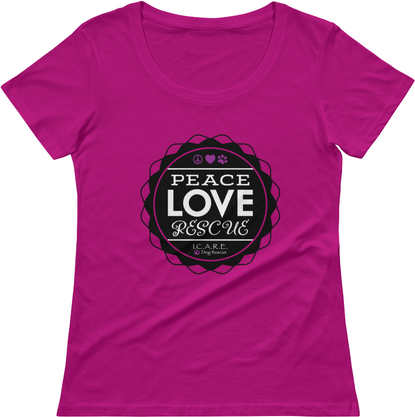 Pink Peace Love Rescue T Shirt