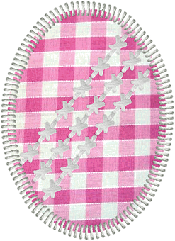 Pink Plaid Easter Eggwith Bunny Shapes