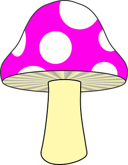 Pink Polka Dot Mushroom Clipart