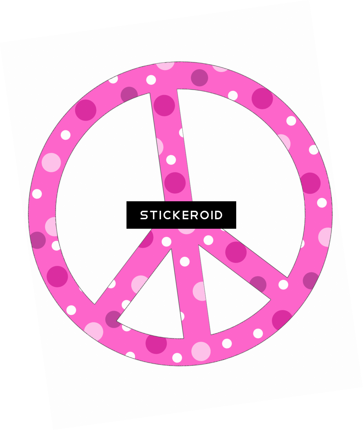 Pink Polka Dot Peace Symbol