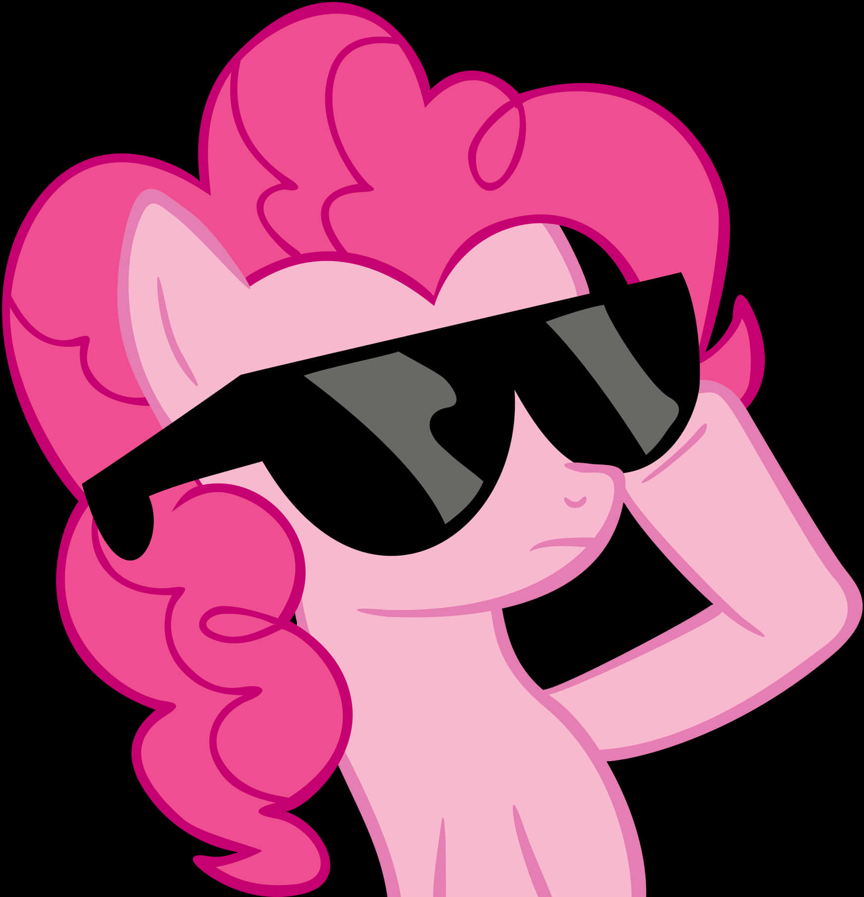 Pink Pony With Sunglasses_ Vector Art